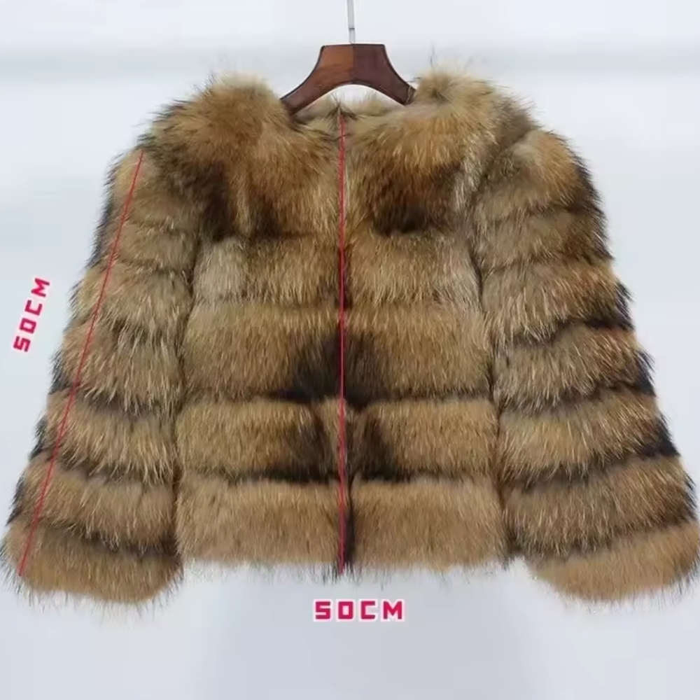 Fox Fur Coat Winter Jacket Women O-neck Thick Fashion - Picture 3 of 4